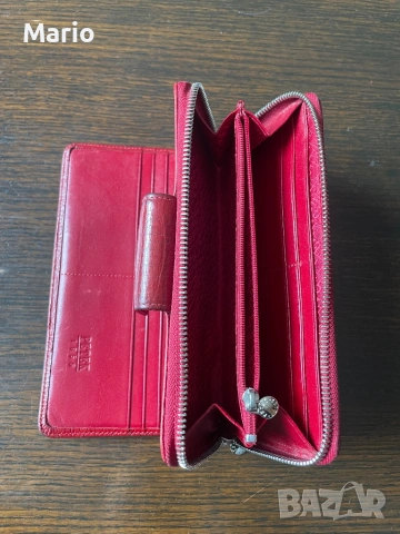 Petek дамски червен кожен портфейл, снимка 4 - Портфейли, портмонета - 53219552