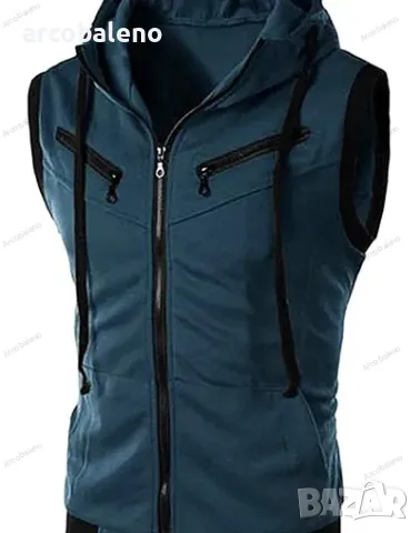 Мъжка жилетка без ръкави с качулка, 6цвята , снимка 8 - Суичъри - 47750171