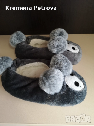 Пухкави коледни пантофи с мотив на мече, номер 28-29 унисекс