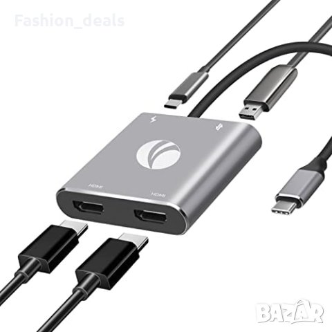 Нов USB C към двоен HDMI адаптер Хъб лаптоп MacBook Pro/Air iPad Pro