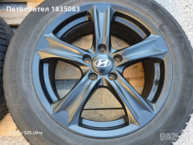 Лети джанти 17ки 5х114.3 Hyundai + зимни гуми 215/60/17 Hankook, снимка 6 - Гуми и джанти - 55879012