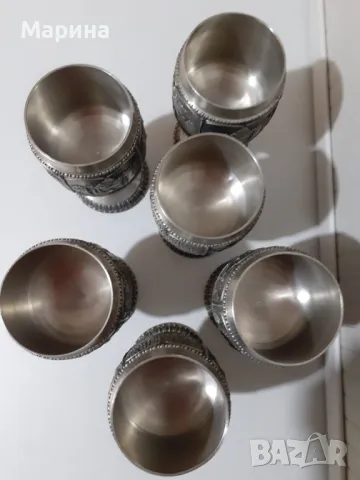 Чаши за вино от калай 140 мл. Antik*Vintage#72, снимка 6 - Антикварни и старинни предмети - 48695918