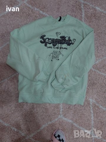 Светло зелен суитшърт спонджбоб 
