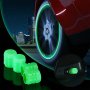 Светещи капачки за вентили на коли, мотори и колела - Green