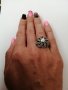 Сребърен пръстен със седеф и маркезити, сребро проба 925. , снимка 1 - Пръстени - 38342106