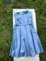 Луксозни сатенени рокли в Синьо светло синьо и Бяло, снимка 2