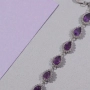 сребърна гривна с естествен аметист, снимка 4