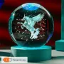 LED Светеща кристална топка/лампа 3D сензорна,лазерно гравирана-Еднорог, снимка 2