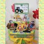 Картонена торта Трактори Багери Tractors, снимка 4
