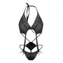 B1159 Секси бельо, еротичен комплект от тюл и дантела в черно. Секси модел, снимка 4