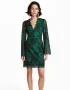 Нова рокля - 50% H&M дантелена с деколте изумрудено зелено, снимка 1