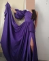 Дълга луксозна официална бална / вечерна / абитуриентска лилава рокля р-р XS - марка Actualee, снимка 1