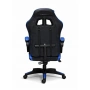 Ергономичен геймърски стол с масажна функция и поставка за крака – черно-син, снимка 2