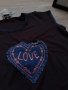 Нова колекция дамска черна тениска LOVE на намаление, снимка 2