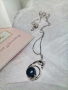 Сребърно колие със сладководна перла и цирконий , снимка 1 - Колиета, медальони, синджири - 44589268