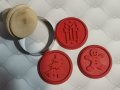 5 вид Коледен печат коледни печати с 3 силиконови приставки ринг дървена дръжка за бисквитки тесто, снимка 1 - Форми - 35165440