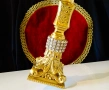 Позлатен бронзов свещник,барок,кристали. , снимка 5