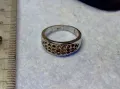 СТИЛЕН СТАР ПРЪСТЕН от БЛАГОРОДНА СТОМАНА с БЯЛА ПОЗЛАТА и ПЕЧАТ 835 НЯКОИ ЦИРКОНЧЕТА ЛИПСВАТ! 48266, снимка 4