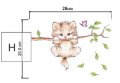 малко Игриво коте котенце на клон стикер лепенка за стена и за контакт ключ на лампа копчето, снимка 2