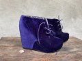 Плюшени синьо-лилави обувки със скрита платформа, снимка 2