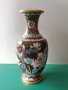 Прекрасна 19ти век Китайска Емайл Клазоне бронзова ваза, снимка 4