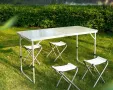 Компект Сгъваема Маса и Столове Malatec 7893, 4 Стола, Алуминиев Материал, снимка 1