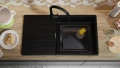Черна кухненска мивка от гранит Копенхаген 60 Top 900х500, снимка 5