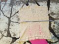 Блуза ,ръчно плетиво,памук,цвят екрю, снимка 1 - Други - 34098178