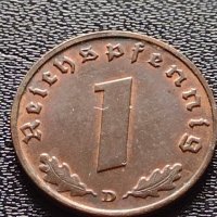 Две монети 1 райхспфенинг 1939г. Трети райх с СХВАСТИКА /5 гроша 1978г. Австрия орел Хералдика 22373, снимка 4 - Нумизматика и бонистика - 40637825