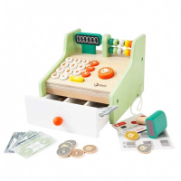 Дървен касов апарат - играчка с аксесоари (004), снимка 1 - Образователни игри - 44732918