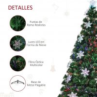 Коледна елха, изцяло украсена с оптични влакна и цветни LED светлини 210см, снимка 5 - Декорация за дома - 38416525