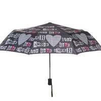 Автоматичен чадър за дъжд Черни букви сива фуксия 30 см, снимка 2 - Други - 42876295