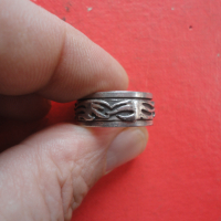 Уникален двоен въртящ сребърен пръстен 925, снимка 4 - Пръстени - 44619625
