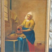 Маслена картина/Млекарката-Ян Вермеер,1658(старо копие)/, снимка 1 - Картини - 37879226