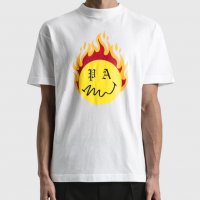 PALM ANGELS Smiley Burning Head Logo Print Мъжка Тениска size XL (L), снимка 4 - Тениски - 34960309