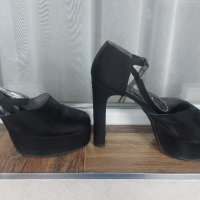 Дамски черни елегантни обувки за бал 39 номер, снимка 8 - Дамски обувки на ток - 44185513