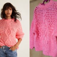 Намален - Разкошен бебешко розов пуловер MANGO , снимка 2 - Блузи с дълъг ръкав и пуловери - 34359032