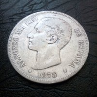 5 песети 1875 година сребро, снимка 2 - Нумизматика и бонистика - 42260997