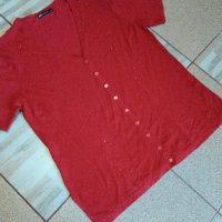 Елегантна блузка в червено, снимка 1 - Тениски - 30231366