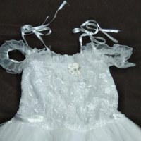 Бяла официална рокля за малки шаферки, снимка 3 - Други - 36721794