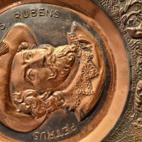 Голяма медна чиния Paulus Rubens, снимка 2 - Други ценни предмети - 39571245