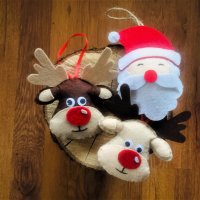 Коледна декорация / Коледни играчки за елха от филц ръчна изработка елен, снимка 1 - Декорация за дома - 34909919