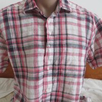 Мъжка риза с къс ръкав от лен Boomerang, снимка 2 - Ризи - 36693716