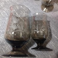 СОЦ сервиз чаши от тъмно стъкло, снимка 2 - Сервизи - 44260425