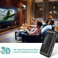 4K HDMI 3 в 1 сплитер, автоматичен превключвател с дистанционно, UHD 4K 30Hz 3D 1080P HDCP1.4 за PS , снимка 5 - Стойки, 3D очила, аксесоари - 38016001