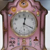 Каретен часовник-Сребърен гилеше  емайл часовник/Silver and Guilloche enamel Carriage Clock/, снимка 15 - Колекции - 38836804
