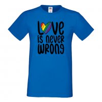 Мъжка тениска Love Is Never Wrong Прайд,Празник.Повод,Изненада, снимка 2 - Тениски - 37103207