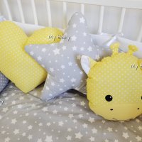 Спален комплект в сиво и жълто за бебе, снимка 3 - Спално бельо и завивки - 30569447