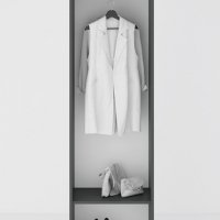 Модулно портманто Денвър Конфигурация 3 - гардероб, огледало, шкафчета, Дъб вотан / Антрацит, снимка 5 - Портманта - 39789484