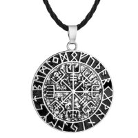 Викингски медальон с руни, слънце и чукът на Тор, снимка 2 - Колиета, медальони, синджири - 40541774